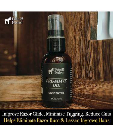 Pete & Pedro Pre-Shave Oil - Smooth Shaving Reduces Irritation As Seen on Shark Tank | Unscented 2 oz | Perfect for All Razors - Buy Online on SooperMarket.com