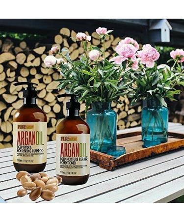 Moroccan Argan Oil Shampoo and Conditioner Set - SLS Sulfate Free - Ideal Gift for Damaged, Dry, Curly, or Frizzy Hair - Thickening Formula for Fine/Thin Hair - Safe for Color & Keratin Treated Hair - Buy Online on SooperMarket.com