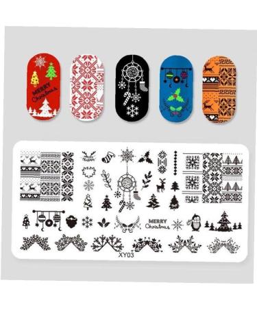 Zonster 6-Piece Nail Art Stamping Plates Set - Christmas Tree Deer & Snowflake Designs for Festive Nail Designs - Buy Online on SooperMarket.com