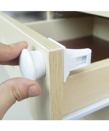 2 Pcs Magnetic Cupboard Locks Cupboard Locks for Children Universal Replacement Magnetic Child Locks for Cupboard Doors Easy Install Child Locks for Kitchen Cupboards (White) - Buy Online on SooperMarket.com
