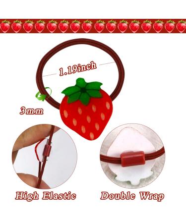 Cartoon Fruit Hair Ties - 10pcs Jelly Fruit Elastic Bands for Girls, Cute Ponytail Holders for Toddler to Teens - No Damage Hair Accessories - Buy Online on SooperMarket.com