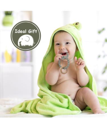 Vicloon Octopus Teething Toy - Silicone and Wood Teether for Babies - Easy to Clean & Hold - Chew Toy for Boys & Girls - Green-Grey - Buy Online on SooperMarket.com