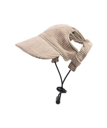 Predolo pet sports hat fashionable dog solar hat with ear holes sun protection hats dog peaked cap dog baseball cap for small dogs Khaki XL