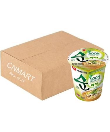 CNMART Nong Shim Soon Veggie Cup Instant Noodle Soup 67g (Pack of 24)