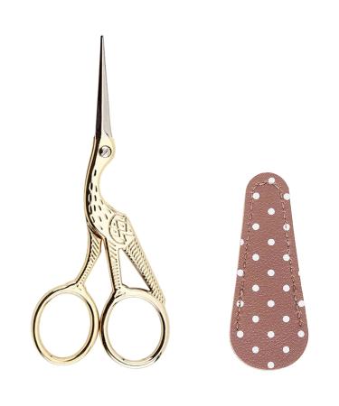 BIHRTC 4.5Inch Embroidery Scissors Knitting Scissors Sharp Tip Stainless Steel Scissors Little Scissors for Cross Stitch Cutting Embroidery Sewing Handcraft Craft Art Work DIY Tool Gold 4.5inch