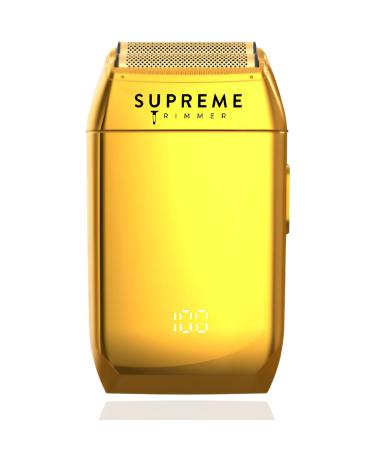 Supreme Trimmer Crunch Mens Foil Shaver STF602 (150 Minute Run Time) Men's Electric Razor | Waterproof Shaver for Short Hair or Stubble Barber Use | Gold