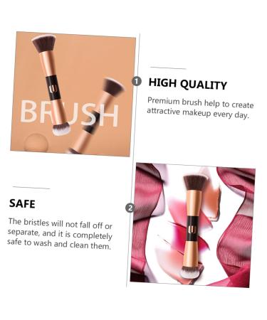 Shop Housoutil Double-Ended Makeup Brush - Flat Top Foundation & Contour Brush for Mineral Makeup | Premium Quality Cosmetics Tool - Buy Online on SooperMarket.com