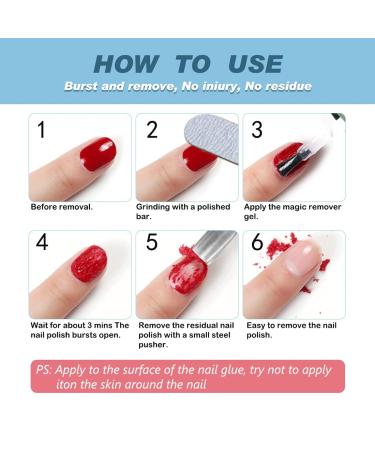 Professional Gel Nail Polish Remover | Quick & Easy 2-5 Min Removal | 4-Piece Set with Scraper | Gentle on Nails - Buy Online on SooperMarket.com