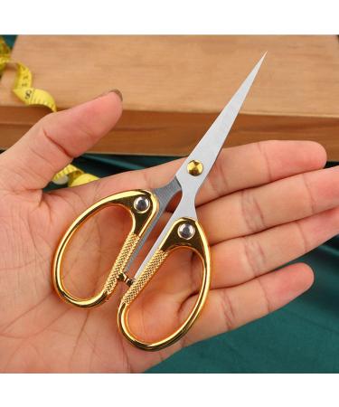 Aemoe 5inch All Stainless Steel Office Scissors,Ultra Sharp Blade Shears,Sturdy Sharp Scissors for Office Home School Sewing Fabric Craft Supplies Multipurpose Scissors Gold(SC0005-GOLD-S) 5" Gold