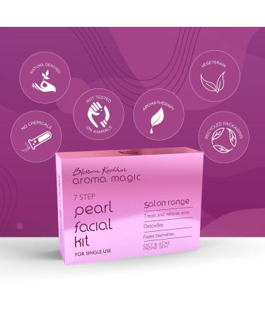 Aroma Magic Pearl Facial Kit - 7 Steps Skincare Set for Oily & Acne Prone Skin | Deep Cleansing Reduces Spots & Smoothens Skin | Single Use - Buy Online on SooperMarket.com