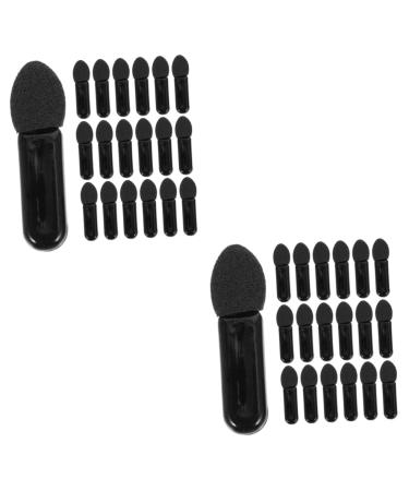 Healeved 200 Pcs Mini Eyeshadow Swab Eyeshadow Lipstick Brush Applicator Milky Cotton Black