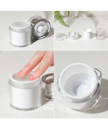 2 Pack 1.7 Oz Airless Pump Jars Vacuum Cosmetic Travel Containers | Refillable Empty Acrylic Make Up Sample Containers | White 50ml (1.7 oz / 50ml) - Buy Online on SooperMarket.com