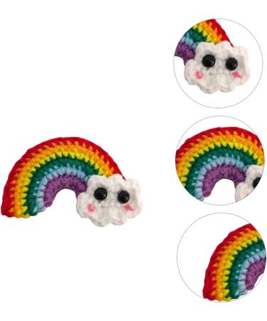 ABOOFAN 2 Pairs Rainbow Barrettes Snap Side Clamp Snap Hair Clip Colorful Hair Clips Rainbow Eardrop Props Kid Crafts Supplies Cotton Rainbow Pendant Girl Cartoon Alloy Flower Hairpin - Buy Online on SooperMarket.com