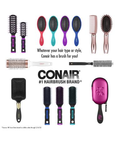 Conair Nylon Bristle Oval Cushion Hair Brush 2-Piece Set with Rubber-Grip Handles - Travel & Full-Sized Brushes - Buy Online on SooperMarket.com