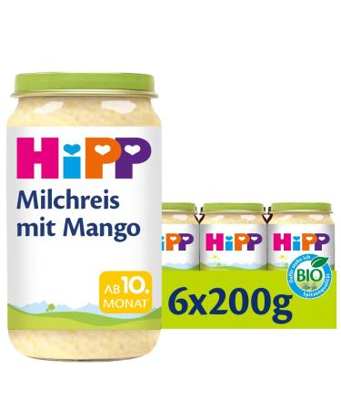 HiPP Organic Dessert Rice Pudding with Mango pack of 6 (6 x 200g)