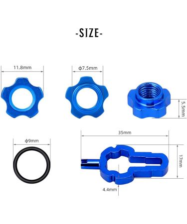 4-in-1 Bike Valve Key Set - Tone Valve Key for Presta & Valve Extensions - Valve Outlet & Nut Set - Blue | International Shipping - Buy Online on SooperMarket.com