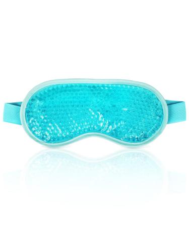 ACWOO Cooling Eye Mask Cooling Gel Beads Eye Mask for Puffy Eyes Reusable Hot Cold Therapy Gel Eye Mask for Migraine Relief Headache Dark Circles Dry Eyes Swollen Eyes Sinus Pain B Blue