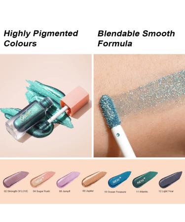 Oulac Gold Glitter Liquid Eyeshadow and Eyeliner - Shimmer Eye Makeup, Non-creasing Formula, Vegan & Cruelty-Free (04) Sugar Rush - Buy Online on SooperMarket.com