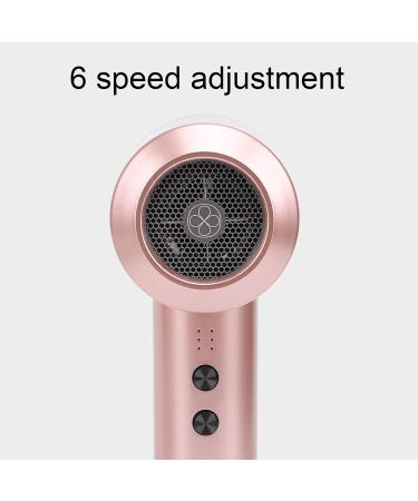 Travel Hair Dryer - Cordless Fast Drying Blow Dryer with 6 Speed Adjustment | Portable Rose Gold Hairdryer for Home & Camping (US Plug - Buy Online on SooperMarket.com