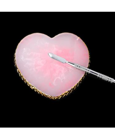 WLLHYF Resin Nail Art Palette - 2Pcs Golden Edge Heart-Shaped Mixing Palettes for Nail Art Painting and Cosmetic Mixing - Buy Online on SooperMarket.com