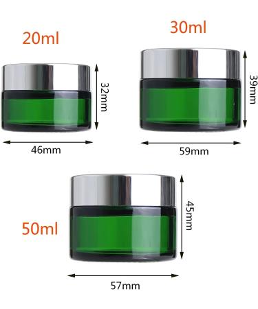 Zeoabsy 6-Piece 50ml Green Glass Cream Box Set with Silver Screw Lid & Spatulas Perfect for Gels Creams & Ointments | International Shipping - Buy Online on SooperMarket.com