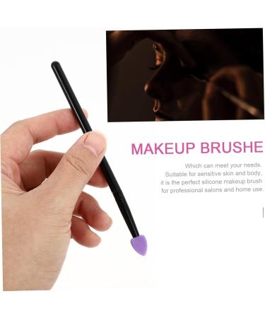 Healeved 5pcs Silicone Eyeshadow Brush Cream Eyeshadow Plastic Handle Simple Applicator Brush Purple - Buy Online on SooperMarket.com