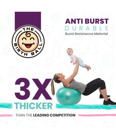 The Birth Ball - Birthing Ball for Pregnancy & Labor - 18 Page Pregnancy Ball Exercises Guide by Trimester - Non Slip Socks - How to Dilate  Induce  & Reposition Baby for Mom Mint Green 65 cm - Buy Online on SooperMarket.com