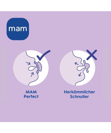 Mam Perfect Night Schnuller Set | Glow in the Dark Tooth-Friendly Baby Pacifiers | 16+ Months | Sustainable Silicone with Pacifier Box | Tiger & Bird Design (2 Pack) - Buy Online on SooperMarket.com