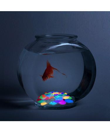 Yisscen Colorful Light Stones - 90 Bright Pebble Stones for Aquariums Children's Room D cor & Garden Walkways | Mixed Color Starfish & Shell Glow Stones - Buy Online on SooperMarket.com