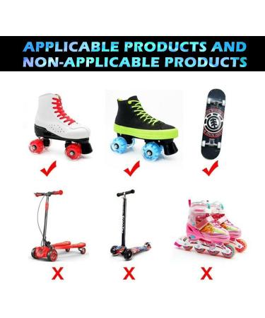 Luminous Light Up Roller Skate Wheels with Bearings - 4 Pack | 32mm x 58mm | Outdoor Double Row Skating and Skateboard - Buy Online on SooperMarket.com