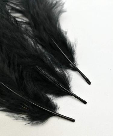 100pcs Black Marabou Feathers 4-6 Inches for Crafts, Dream Catcher & Fly Tying - Buy Online on SooperMarket.com