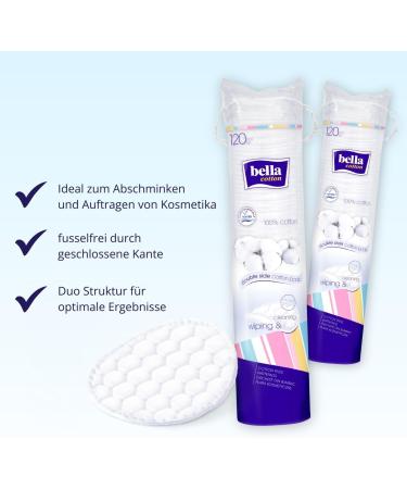 Bella Cotton Duo Round Cotton Pads - Pack of 5 (600 Pieces) | Premium Quality for Makeup Removal & Skincare - International Shipping Available - Buy Online on SooperMarket.com