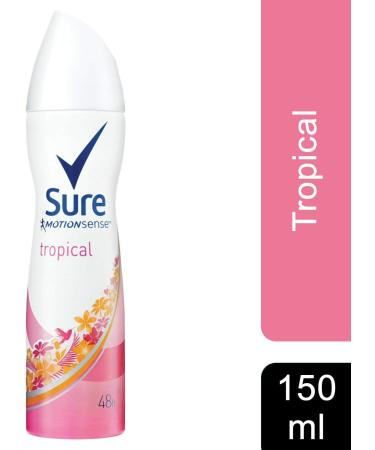 Sure Women Motion Sense Antiperspirant Deodorant Tropical 6 Pack 150ml Tropical 150 ml (Pack of 6) - Buy Online on SooperMarket.com