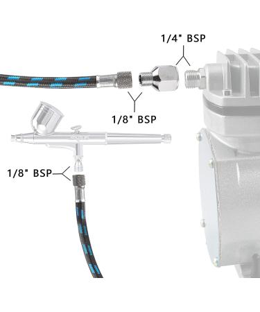 SAGUD 10ft Nylon Braided Airbrush Hose with 1/8 Size & Adapter for Most Airbrush Kits - Buy Online on SooperMarket.com