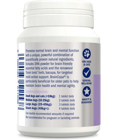 Dorwest Herbs BrainCopa Tablets for Dogs and Cats 100 Tablets - Promotes Brain Health and Mental Agility in Older Pets - Buy Online on SooperMarket.com