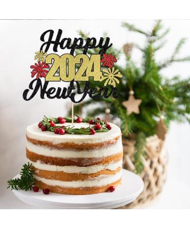 Qertesl 24PCS Happy New Year Cupcake Topper Hello 2022 Cheers to 2022 New Year Cake Decoration New Years Eve Party Decorations Supplies. (Black gold2) - Buy Online on SooperMarket.com