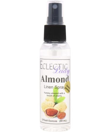 Almond Linen Spray (Double Strength) 4 ounces - Eclectic Lady Sheet and Linen Spray - No Artificial Colors Parabens or Preservatives - Long-Lasting Scent for Bed Fabric & Pillow 4 Fluid Ounces (Double Strength)