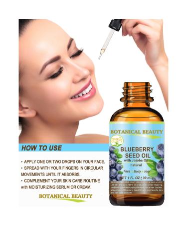 Buy Blueberry Seed Oil - Virgin Unrefined Cold-Pressed Carrier Oil for Face Body & Hair | 0.5 Fl. oz - Anti-Aging Moisturizer by Botanical Beauty - Buy Online on SooperMarket.com