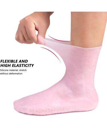 Shock Absorption Pressure Relief Prevent Cracking Silicone Moisturizing Socks Silicone Socks Soft Anti Slip Moisturizing Socks Silicone Gel Heel Socks for Women Men Dry Cracked Foot Skin(L) - Buy Online on SooperMarket.com