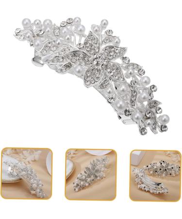 PLAFOPE Rhinestone Hair Clip Headwear for Women Bridal Barrette Clip Flower Hair Clips for Women Headpiece for Bride Pearl Headpiece Wedding Hair Rhinestone Headpiece Hairpin Rhinestones - Buy Online on SooperMarket.com