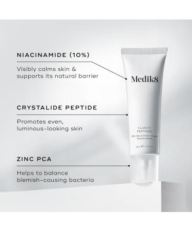 Medik8 Clarity Peptides - 10% Niacinamide-Infused Peptide Serum With Hyaluronic Acid - For For Visibly Clarified Luminous Skin - 30ml - Buy Online on SooperMarket.com