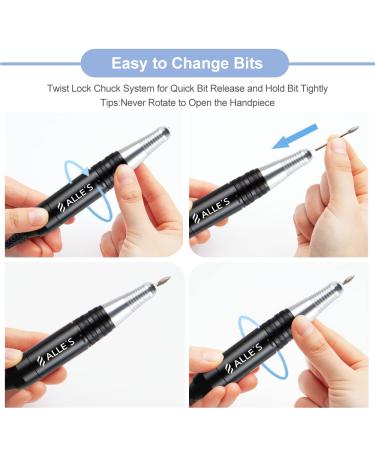 Alls Nail Cutter - Professional 30 000 RPM Electric Nail File & Efile Buffer for Acrylic Nails | Complete Manicure Grinding Tool Set (Gray) - Buy Online on SooperMarket.com