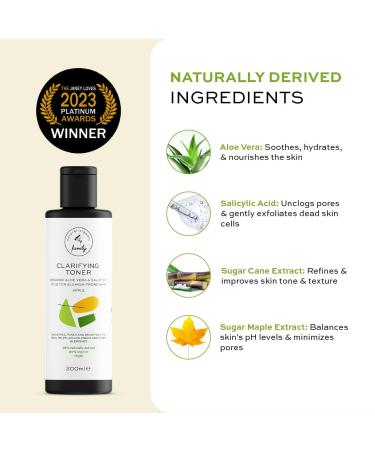 Clarifying Toner for Face - Salicylic Acid Toner - Spot and Oil Control Cruelty-Free Skincare by The Natural and Organic Family - 7.04 oz Apple - Buy Online on SooperMarket.com