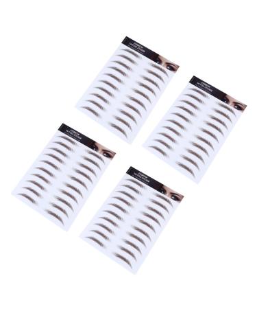 FOYTOKI Fake Eyebrow Stickers 4pcs Transfer Transfers Girl Brow Tool Peel Female Hair- Fake Brown Grooming Permanent for Like