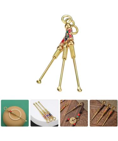 Healeved 3pcs Copper Brass Ear Spoon Ear Cleaner Set with Keychain - Ear Wax Remover Tool Pendant for Ear Cleaning - Buy Online on SooperMarket.com