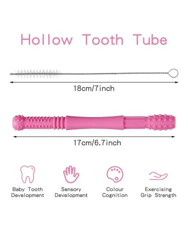 Soothing Silicone Baby Teething Tubes for Babies 0-12 Months - Safe, Non-Toxic and BPA-Free Teething Toys for Girls - Dishwasher Safe - Buy Online on SooperMarket.com