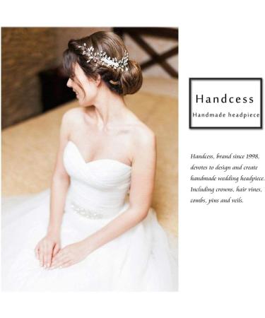 Handcess Bride Wedding Crystal Hair Vine Pearl Silver Headpiece Rhinestone Bridal Hair Accessories for Women and Girls (Silver) - Buy Online on SooperMarket.com