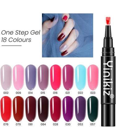 LICHENGTAI One Step Gel Nail Polish Pen 3 in 1 Nail Polish Pen UV Nail Gel Painting Pen No Base Top Coat Need Nails Art Tool Soak Off Gel Ideal for Home and Professional Manicure 086 - Buy Online on SooperMarket.com
