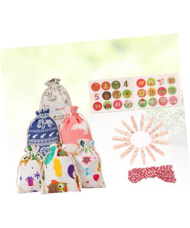 RORPOIR 51pcs Christmas Countdown Calendar Christmas Calendar Pouch Christmas Hanging Halloween Burlap Bag - Buy Online on SooperMarket.com