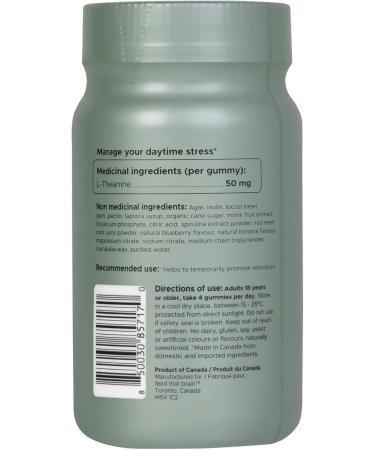 Feed That Brain Daytime Calm Gummies L-Theanine (Banana Blueberry Smoothie) 60 pc Gluten-Free Vegan Stress Relief Gummies - Buy Online on SooperMarket.com